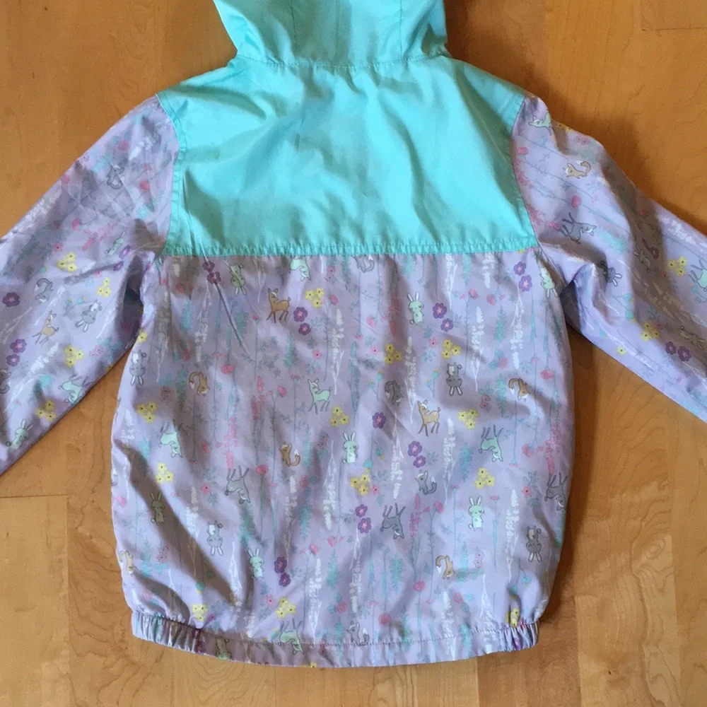 Eddie Bauer Girls Windbreaker Full Zip Hooded Jacket